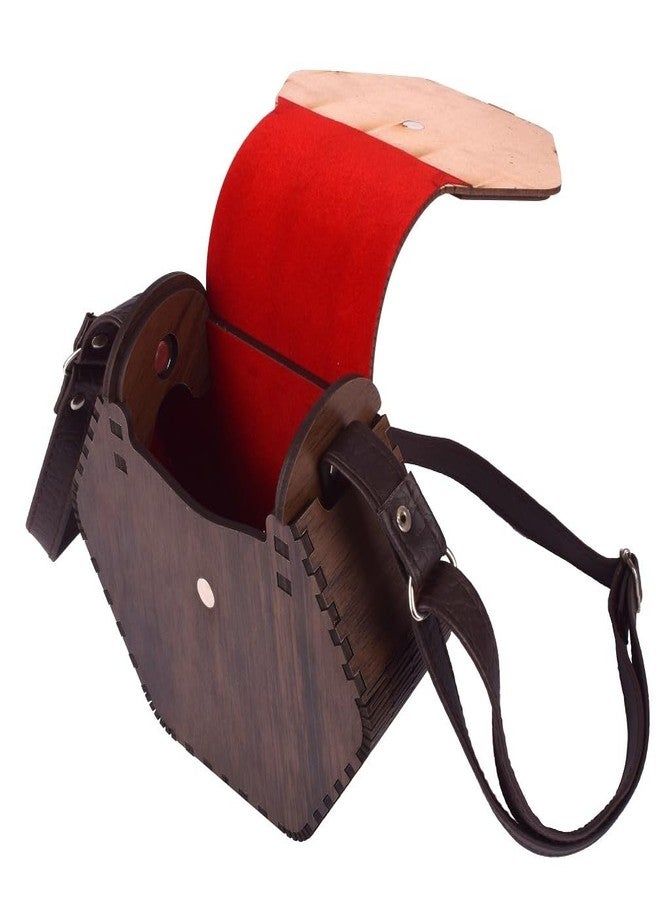 HOSTK Women's Handcrafted Wooden Light Weight Unique CLUTCHES Handbag By (Brown 1) - Image 3